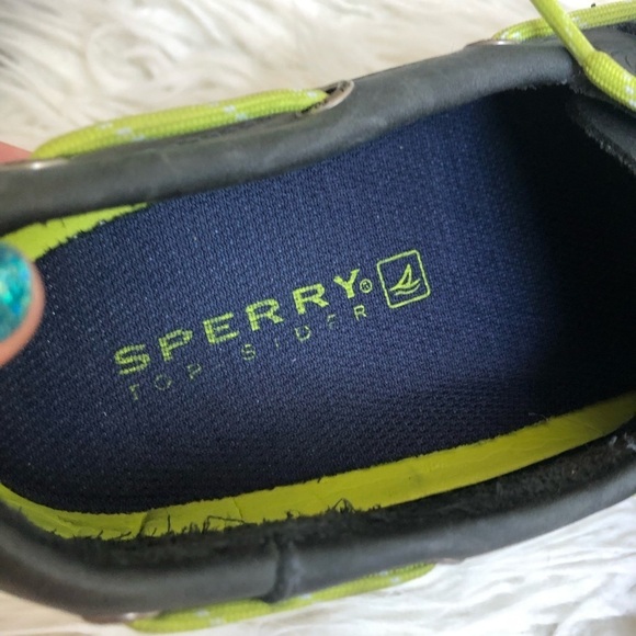 Sperry Top-Side Leather Neon Lace Boat Shoe - Picture 6 of 9